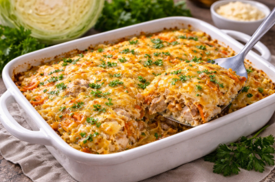 Шинкую капусту и заливаю кипятком: капустная запеканка с фаршем по самому вкусному рецепту. Простой приём, который делает блюдо нежным