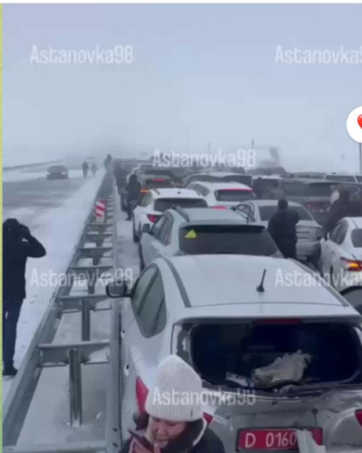 Почти 100 автомобилей попали в массовое ДТП в Акмолинской области  Дополнено